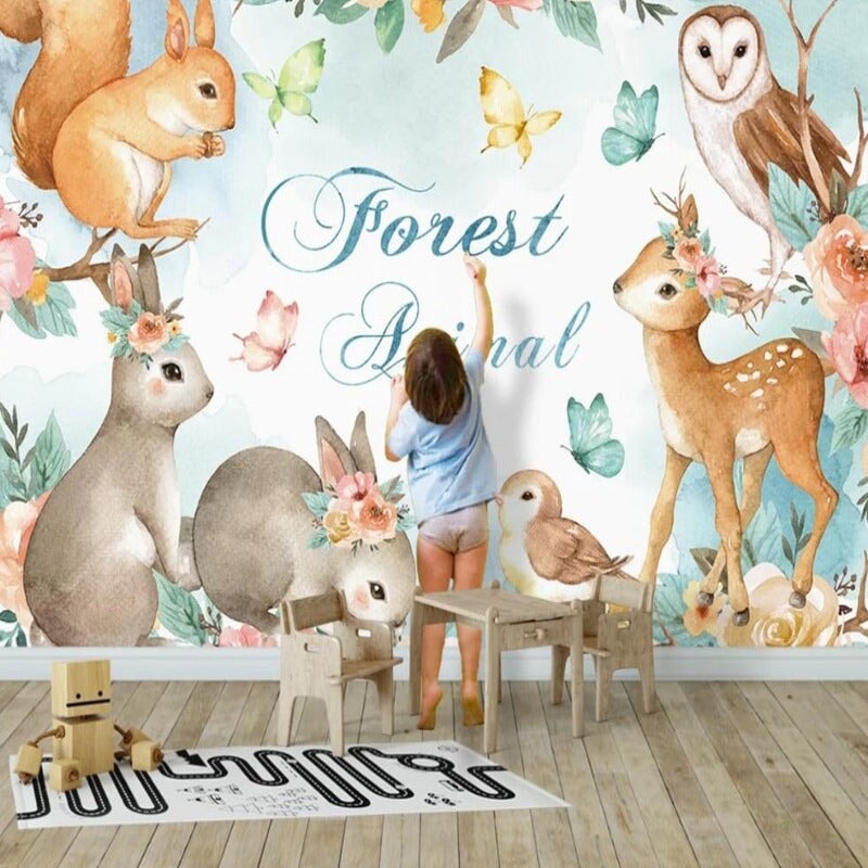 Papier Peint Animaux de la Forêt | Le Petit Intissé