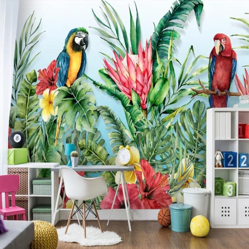 Papier Peint Exotique Perroquet | Le Petit Intissé