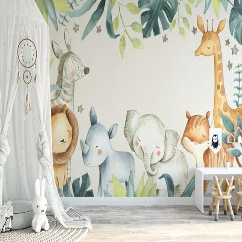 Papier peint panoramique enfant jungle et animaux – Savana – e-papier-peint .com