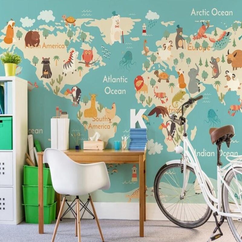 Tapisserie Papier Peint Mappemonde | Le Petit Intissé