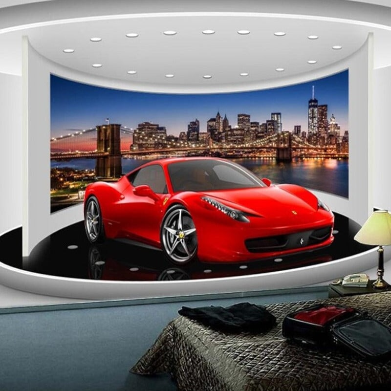 Papier Peint Garçon Voiture | Le Petit Intissé