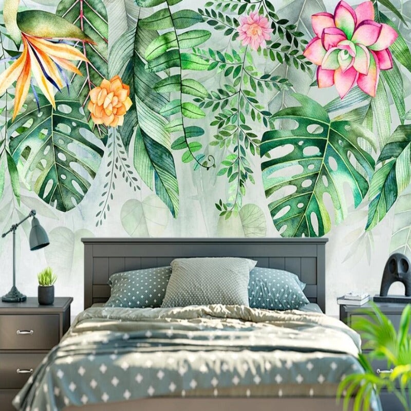 Papier Peint Tropical Couleur | Le Petit Intissé