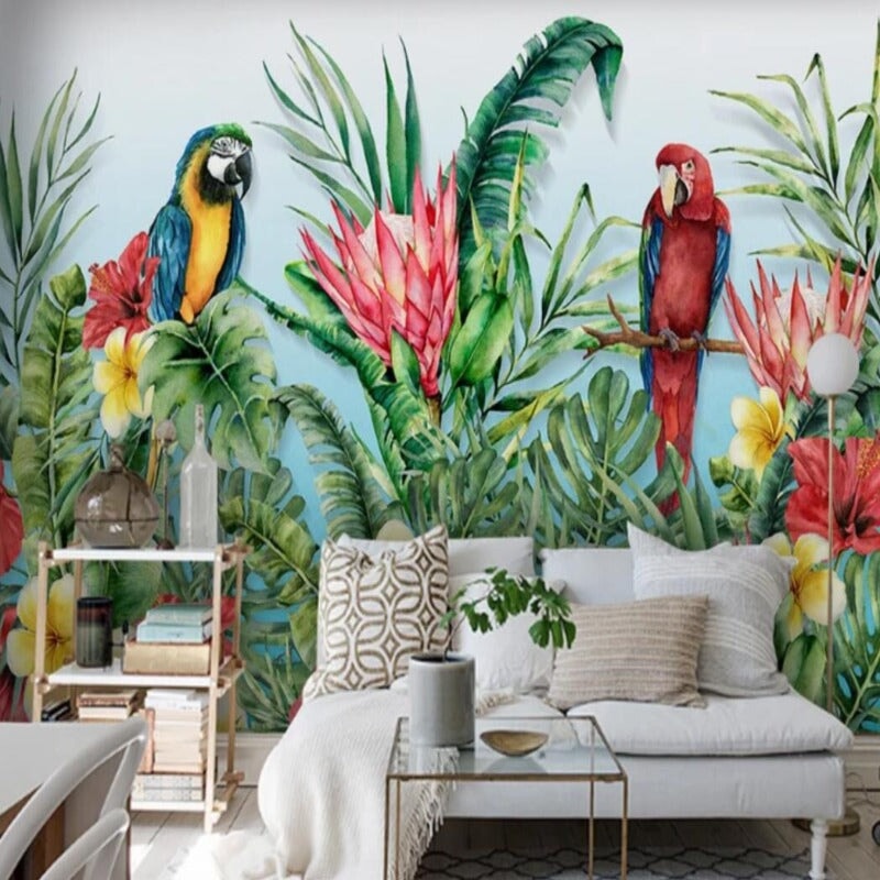 Papier Peint Exotique Perroquet | Le Petit Intissé