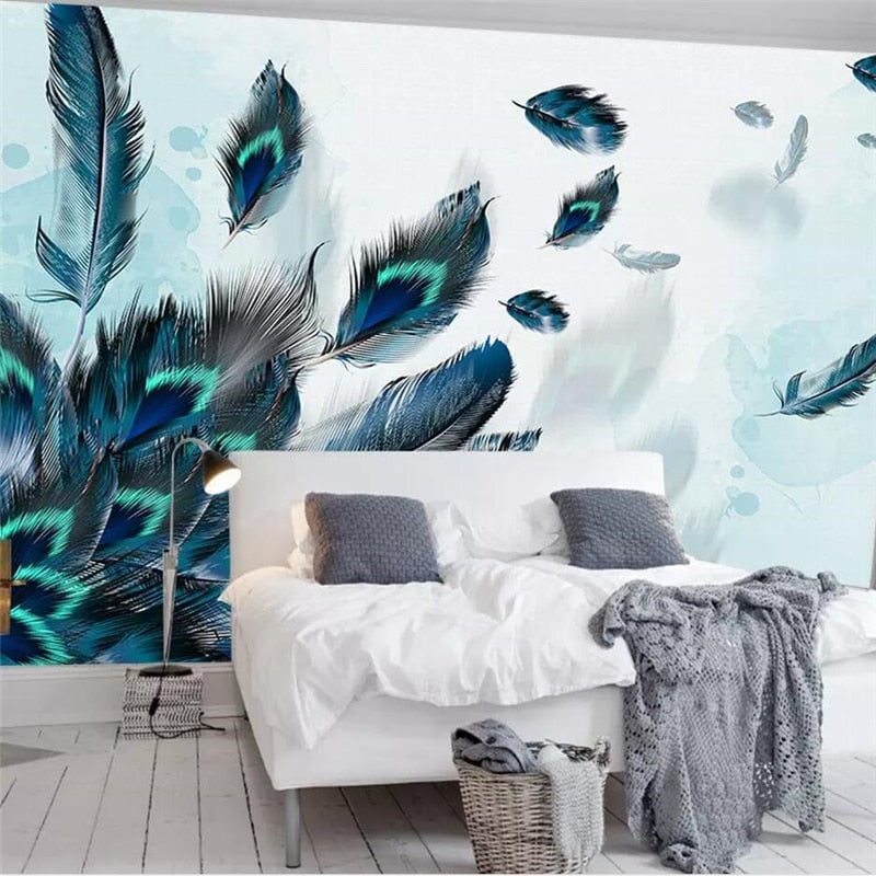 Papier Peint Motif Plume de Paon | Le Petit Intissé