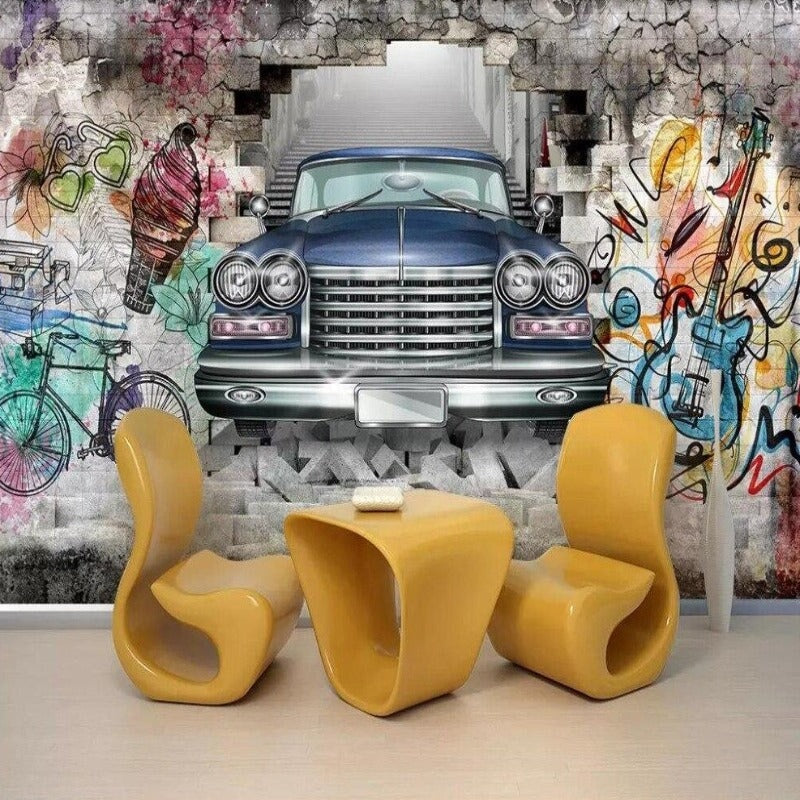 Papier Peint Voiture Ancienne | Le Petit Intissé