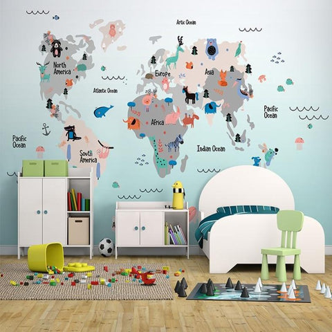 Carte du Monde Murale Papier Peint | Le Petit Intissé