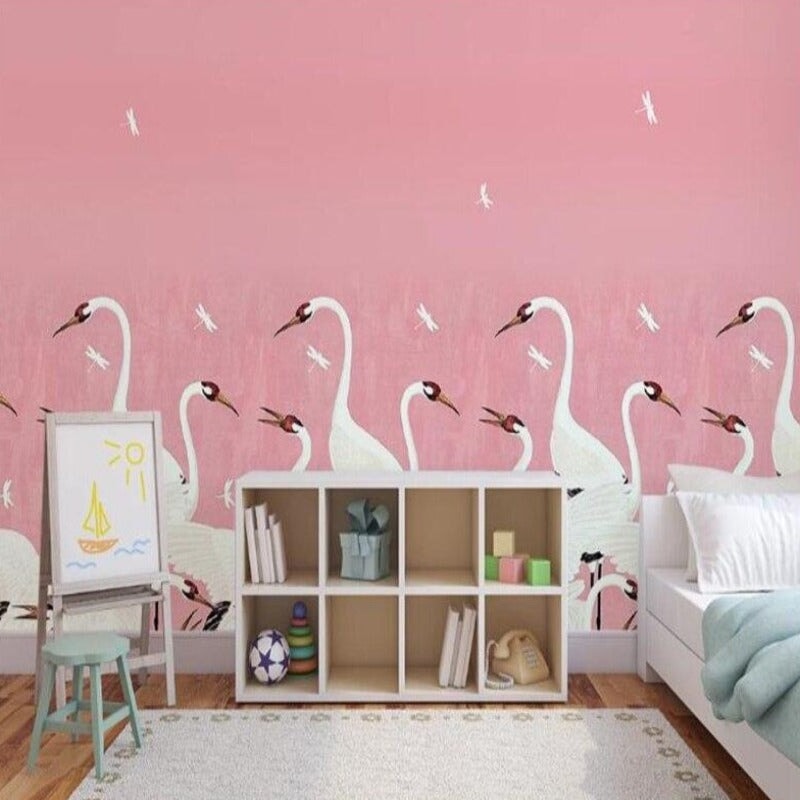 Papier Peint Oiseaux Rose | Le Petit Intissé