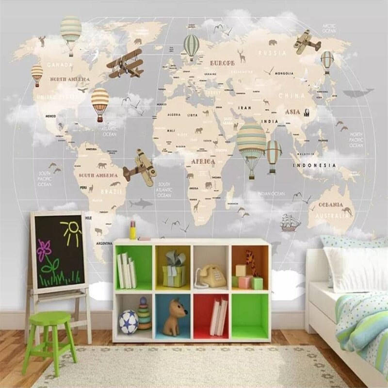 Papier Peint Panoramique Planisphère | Le Petit Intissé