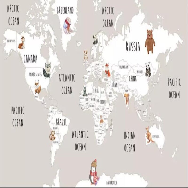 Papier Peint Motif Planisphère | Le Petit Intissé