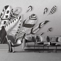 Thumbnail for Papier Peint Plume Noir et Blanc | Le Petit IntisséPapier Peint Plume Noir et Blanc | Le Petit Intissé