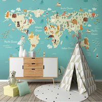 Thumbnail for Tapisserie Papier Peint Mappemonde | Le Petit Intissé