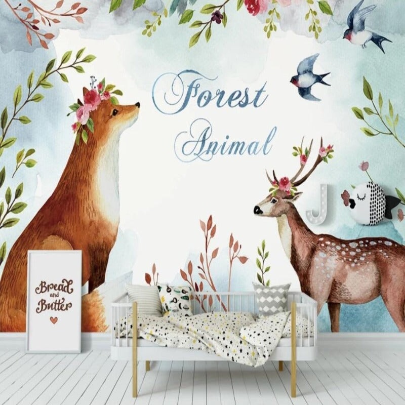 Papier Peint Avec Renard | Le Petit Intissé