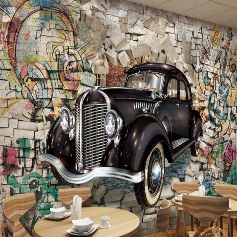 Papier Peint Voiture Vintage | Le Petit Intissé