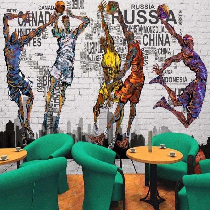 Papier Peint Chambre Basket Ball | Le Petit Intissé