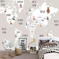 Thumbnail for Papier Peint Motif Planisphère | Le Petit Intissé