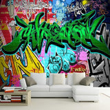 Papier Peint Graffiti <br/> Vert Electrique