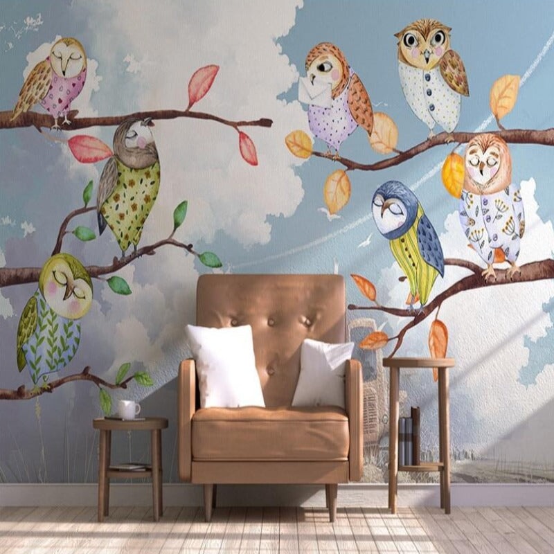 Papier Peint Hiboux | Le Petit Intissé