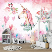 Thumbnail for Papier Peint Fille Flamant Rose | Le Petit Intissé