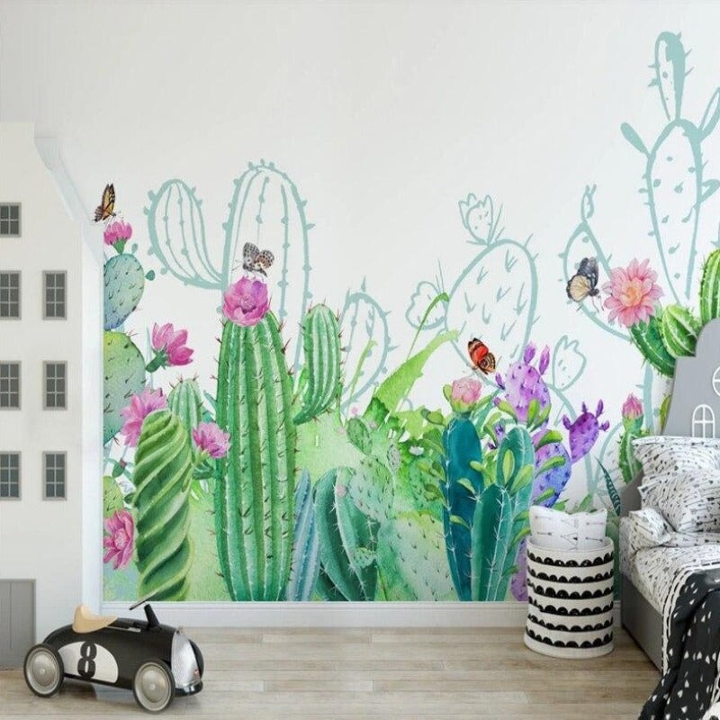 Papier Peint Cactus Aquarelle | Le Petit Intissé