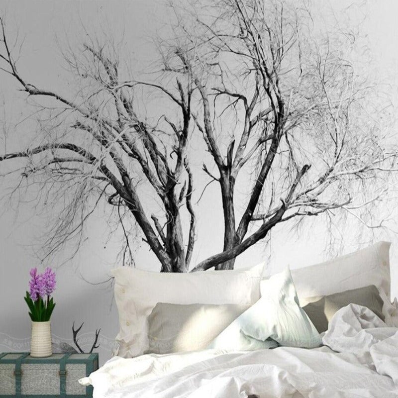 Papier Peint Noir et Blanc Arbre | Le Petit Intissé