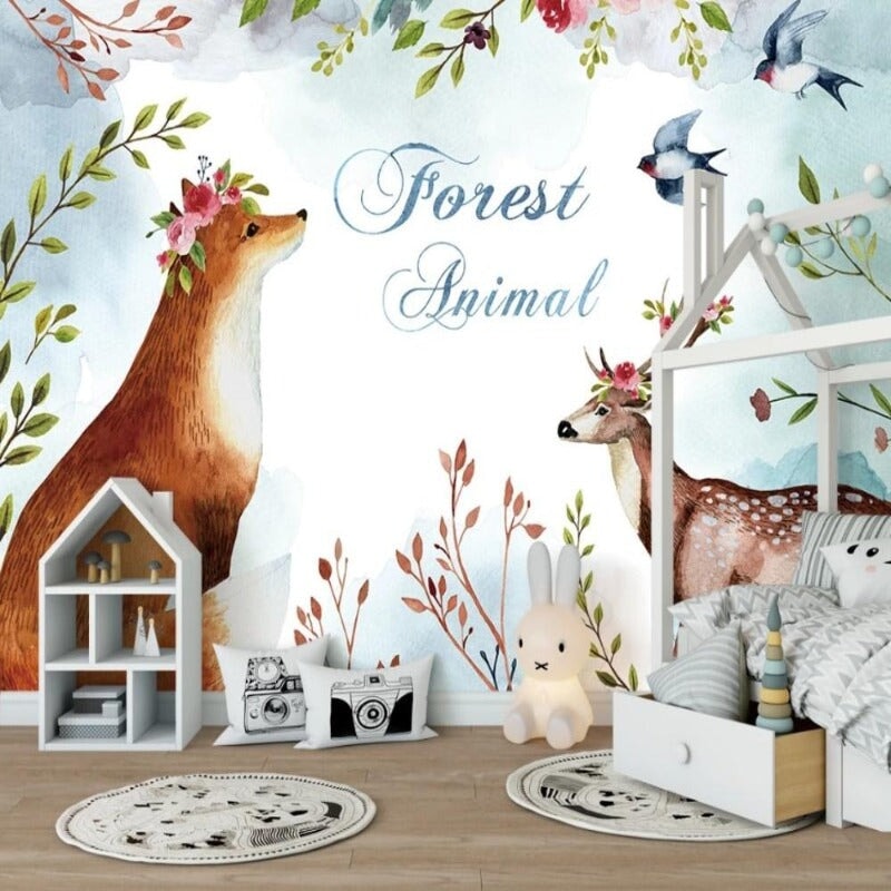 Papier Peint Avec Renard | Le Petit Intissé