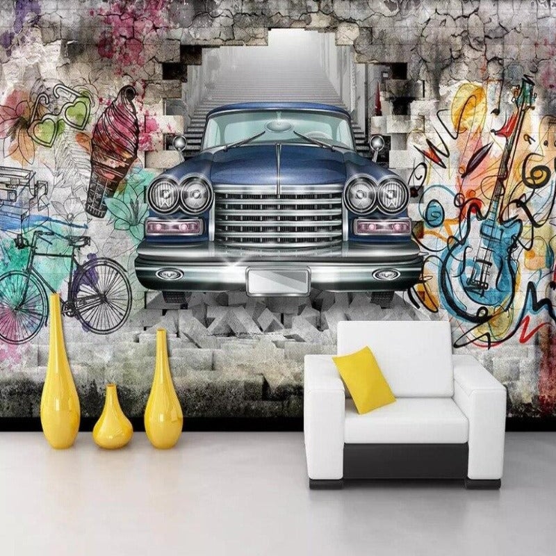 Papier Peint Voiture Ancienne | Le Petit Intissé