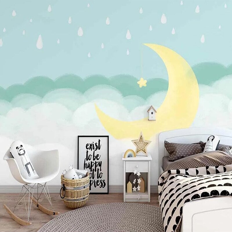 Papier Peint Nuage Vert d'eau | Le Petit Intissé