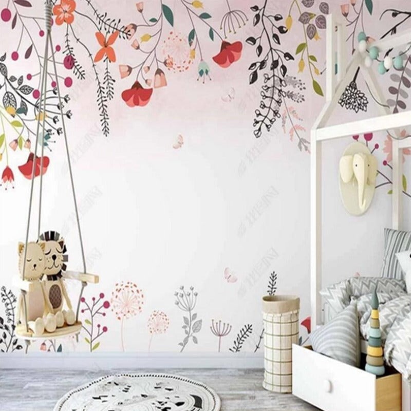 Papier Peint Fleurs Illustration | Le Petit Intissé