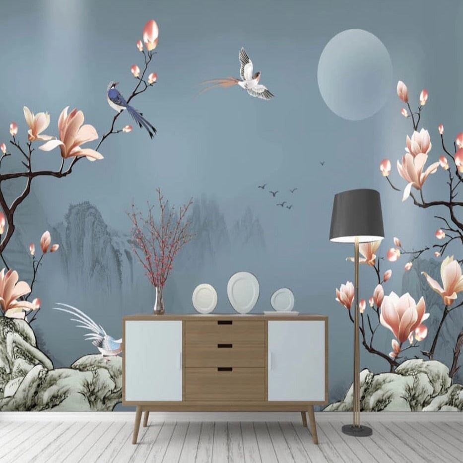 Papier Peint Oiseaux Japonais | Le Petit Intissé