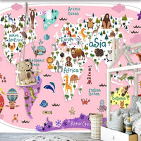 Thumbnail for Papier Peint Mappemonde Rose | Le Petit Intissé