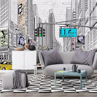 Thumbnail for Papier Peint Taxi Jaune New York | Le Petit Intissé