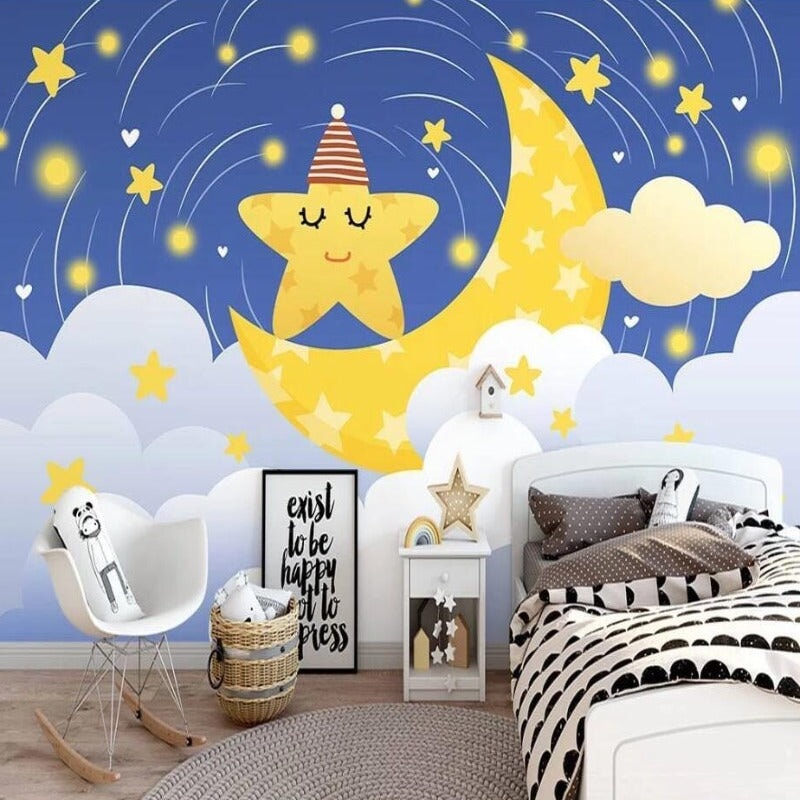 Papier Peint Motif Lune | Le Petit Intissé