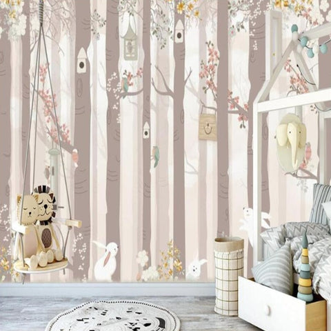 Papier peint chambre fille Chevaux amoureux : tapisserie pour enfant