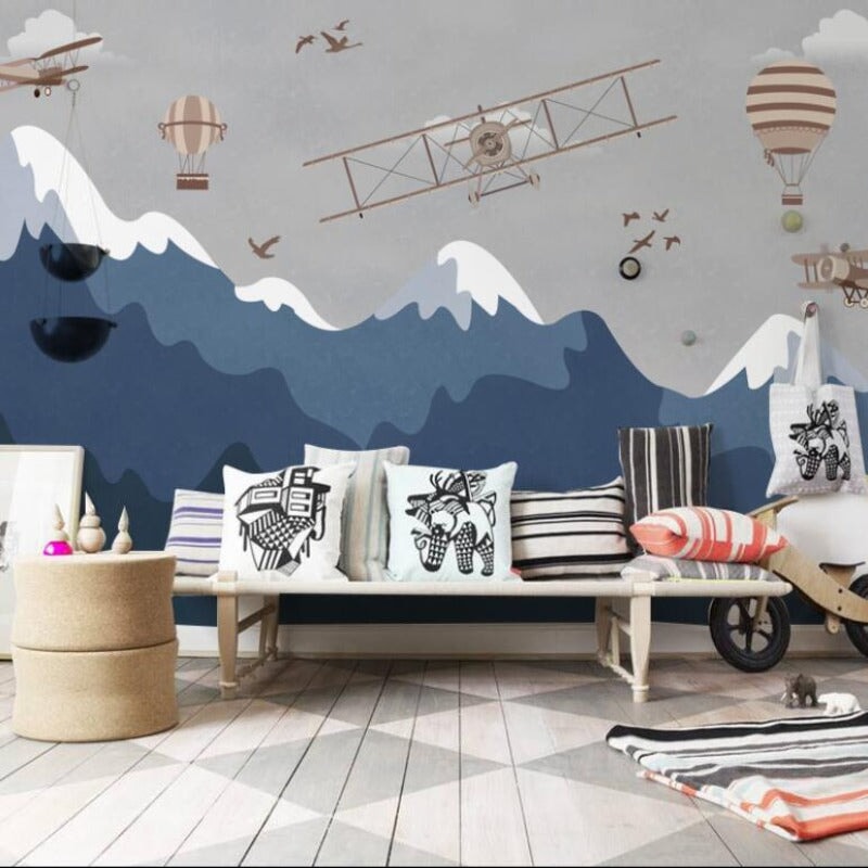 Papier Peint Avion Chambre Garçon | Le Petit Intissé