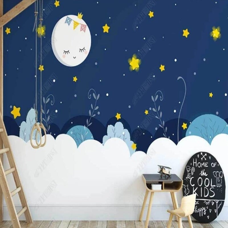 Papier Peint Etoilé Bleu | Le Petit Intissé