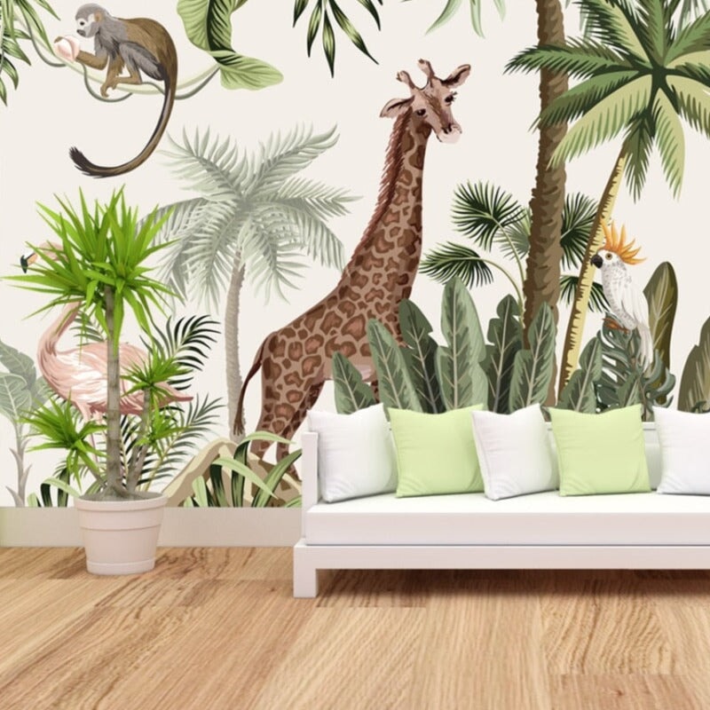 Papier Peint Tropical Animaux | Le Petit Intissé