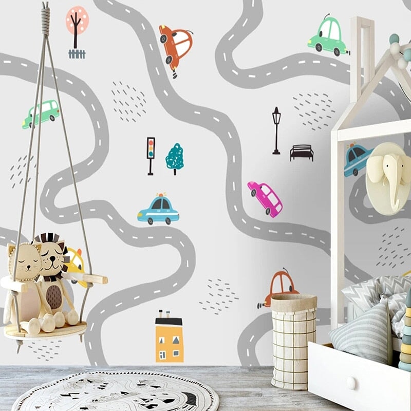 Papier Peint Enfant Voiture | Le Petit Intissé