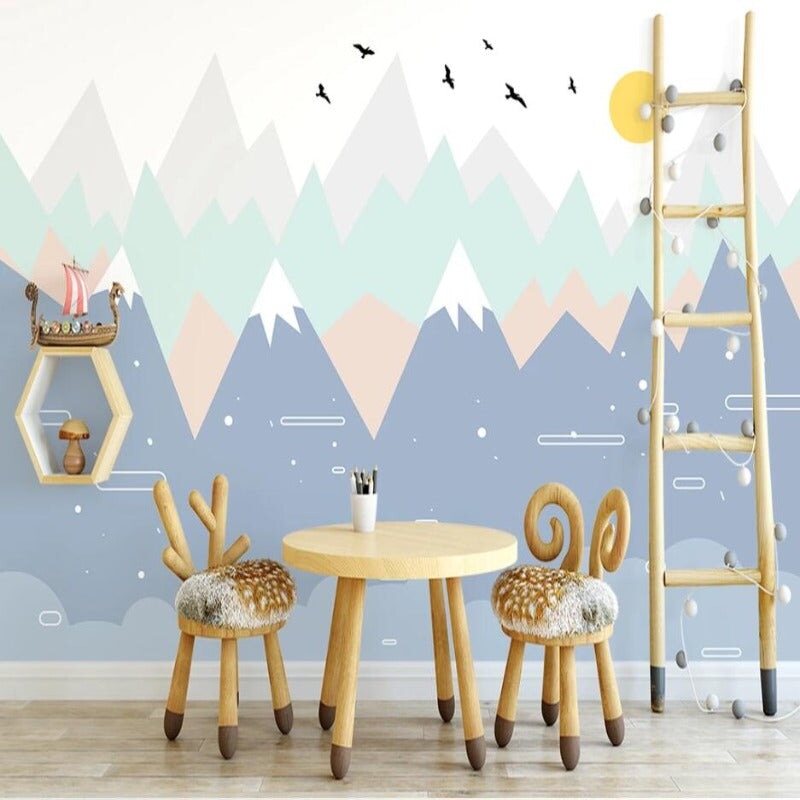 Papier Peint Montagne Scandinave | Le Petit Intissé