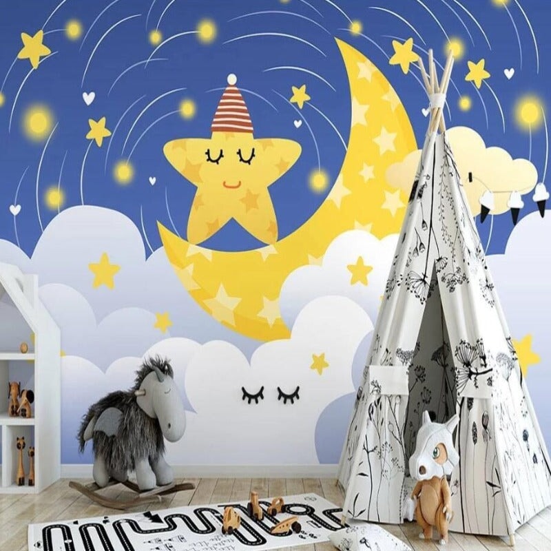 Papier Peint Motif Lune | Le Petit Intissé