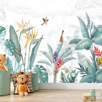 Thumbnail for Papier Peint Tropical avec Oiseaux | Le Petit Intissé