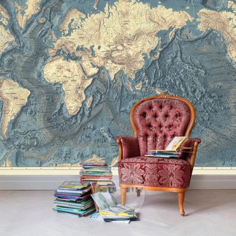 Papier Peint Mappemonde 3D | Le Petit Intissé