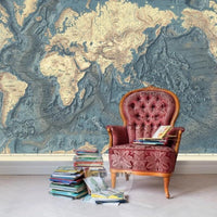 Thumbnail for Papier Peint Mappemonde 3D | Le Petit Intissé