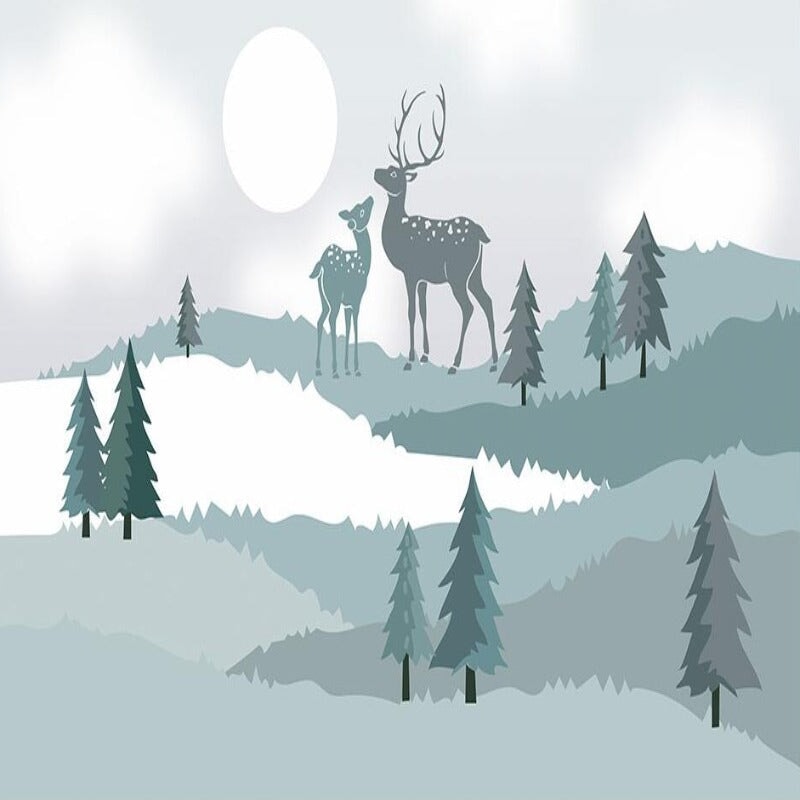 Papier Peint Animaux <br/> Biche et Forêt