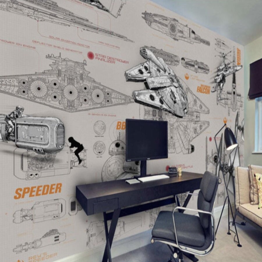 Papier Peint Espace <br/> Faucon Millenium Star Wars