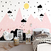 Thumbnail for Papier Peint Fille Noir et Rose | Le Petit Intissé