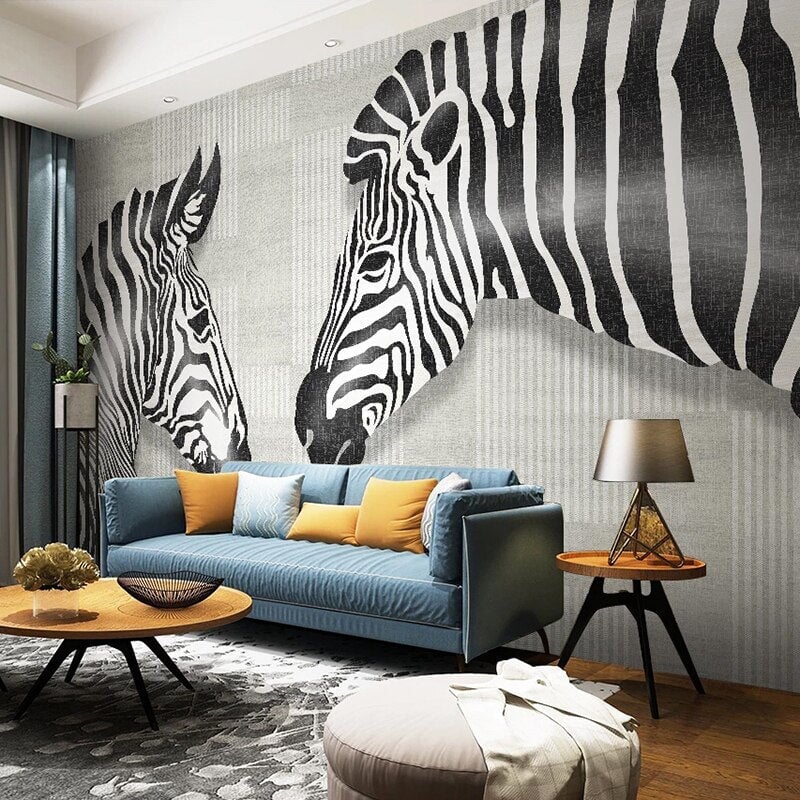 Papier Peint Noir et Blanc <br/> Code Zèbre