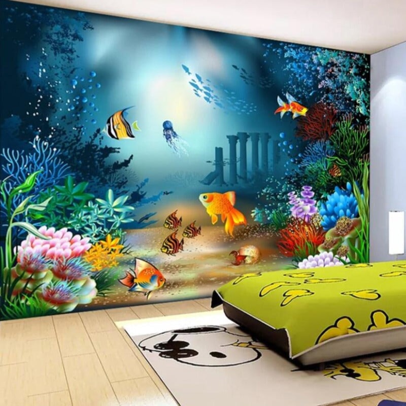 Papier Peint Marin <br/> Poisson Corail