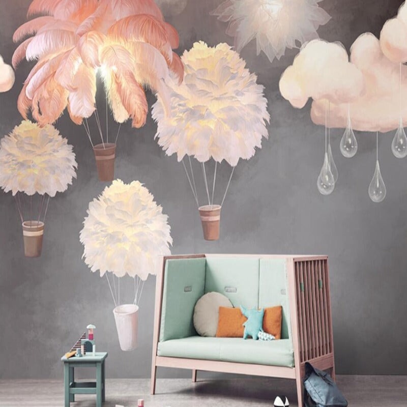 Papier Peint Fille Plume | Le Petit Intissé