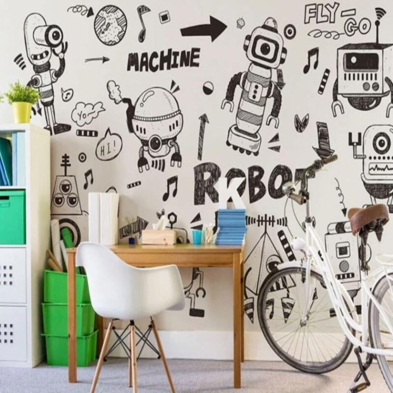 Papier Peint Noir et Blanc Motif | Le Petit Intissé