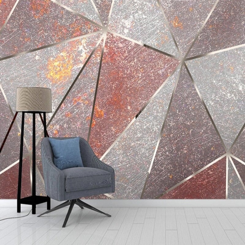 Papier Peint Géométrique Rose et Gris | Le Petit Intissé